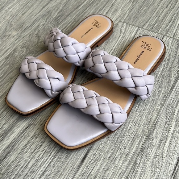 Time and Tru Lavender Braided Slide Sandals Size 7W - Picture 1 of 4